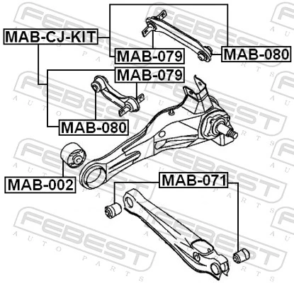 MAB080 Febest Сайлентблок цапфы