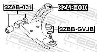SZAB030 Febest Сайлентблок нижнего переднего рычага