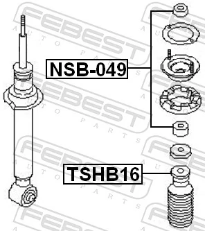 NSB049 Febest Втулка штока амортизатора заднего