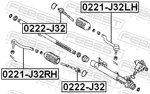 0222J32 Febest Тяги рулевые