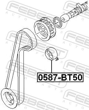 0587BT50 Febest Ролик натяжителя ремня ГРМ