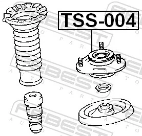 TSS004 Febest Подушка амортизатора переднего