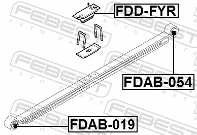 FDAB019 Febest Сайлентблок задней рессоры, передний