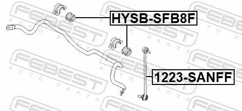 HYSBSFB8F Febest Разрезная втулка стабилизатора