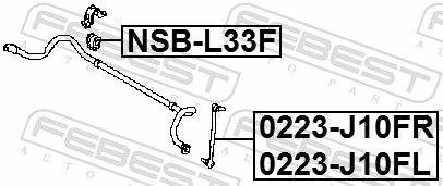 NSBL33F Febest Разрезная втулка стабилизатора