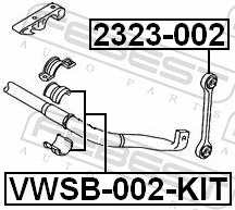 VWSB002KIT Febest Разрезная втулка стабилизатора