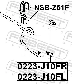 NSBZ51F Febest Разрезная втулка стабилизатора
