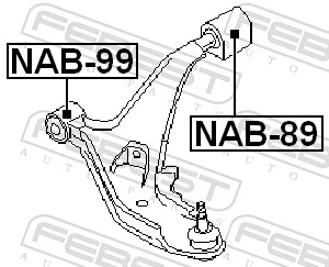 NAB89 Febest Сайлентблок нижнего переднего рычага