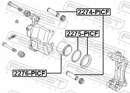 2275PICF Febest Ремкомплект суппорта тормозного, переднего