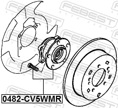 0482CV5WMR Febest Ступица задняя