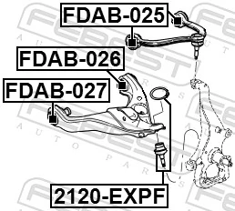 FDAB025 Febest Сайлентблок верхней передней подвески