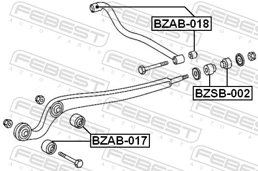 BZAB017 Febest Сайлентблок нижнего переднего рычага