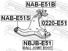 NABE51S Febest Сайлентблок нижнего переднего рычага