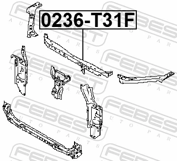 0236T31F Febest Суппорт радиатора верхний