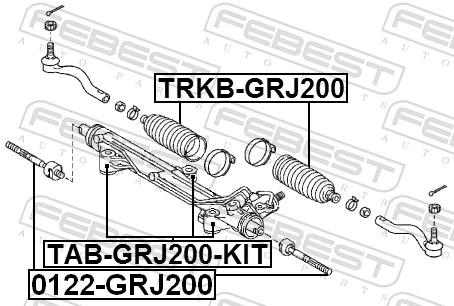 TABGRJ200KIT Febest Сайлентблок крепления рулевой рейки