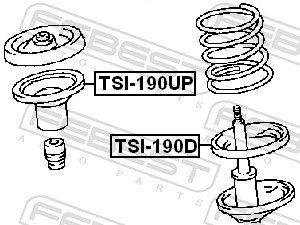 TSI190D Febest Проставка (резиновое кольцо) пружины передней нижняя