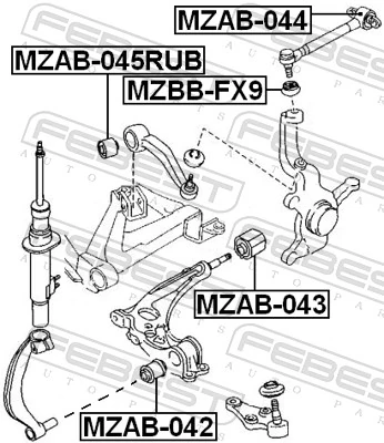 MZAB045RUB Febest Сайлентблок верхней передней подвески