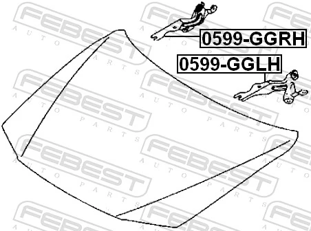 0599GGLH Febest Шарнир капота левый