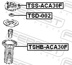 TSD002 Febest Сальник подшипника передней опоры амортизатора