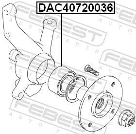 DAC40720036 Febest Подшипник ступицы передней