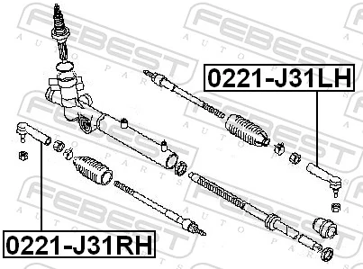0221J31RH Febest Наружный наконечник рулевой тяги