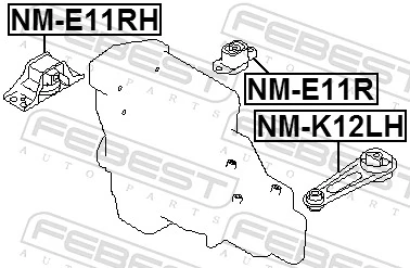 NME11RH Febest Подушка передней опоры двигателя