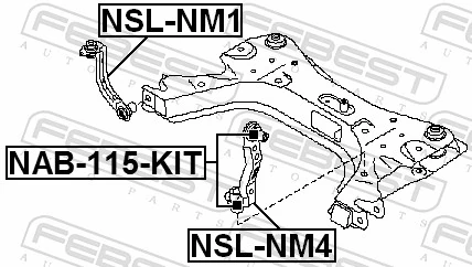 NSLNM4 Febest Кронштейн передней балки