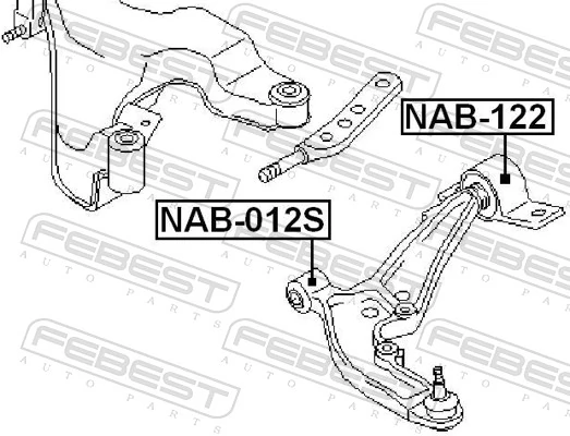 NAB122 Febest Сайлентблок нижнего переднего рычага