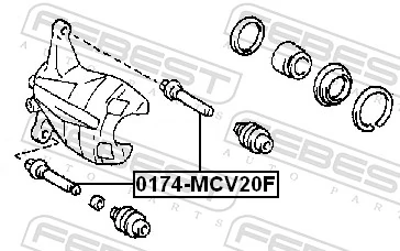 0174MCV20F Febest Направляющая суппорта переднего нижняя