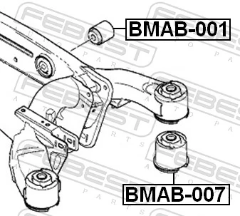 BMAB001 Febest Сайлентблок балки моста