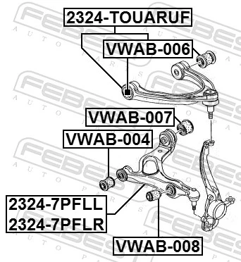 VWAB007 Febest Сайлентблок нижнего переднего рычага