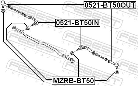 0521BT50OUT Febest Наружный наконечник рулевой тяги