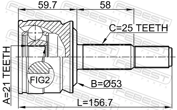 0410Z36 Febest Наружная граната