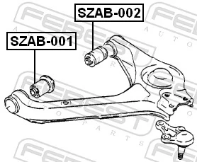 SZAB002 Febest Сайлентблок нижнего переднего рычага