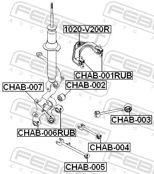 CHAB006RUB Febest Сайлентблок цапфы