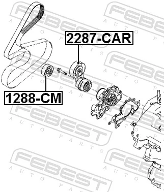 2287CAR Febest Ролик натяжителя ремня агрегатов
