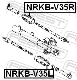 NRKBV35R Febest Пыльник рулевого механизма/рейки, правый