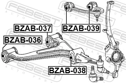 BZAB039 Febest Сайлентблок верхней передней подвески