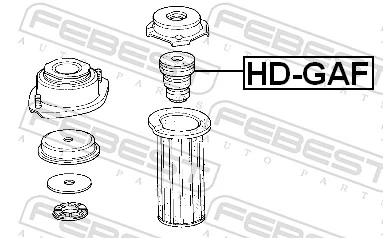 HDGAF Febest Буфер (отбойник) амортизатора переднего + пыльник