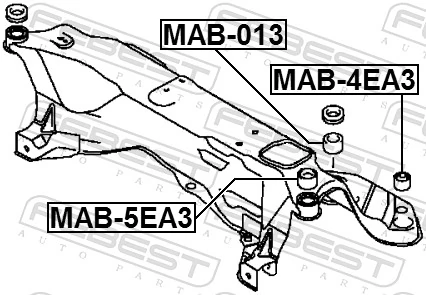 MAB5EA3 Febest Сайлентблоки передней балки