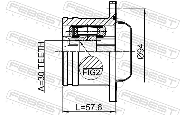 1711TT Febest ШРУС внутренний, передний