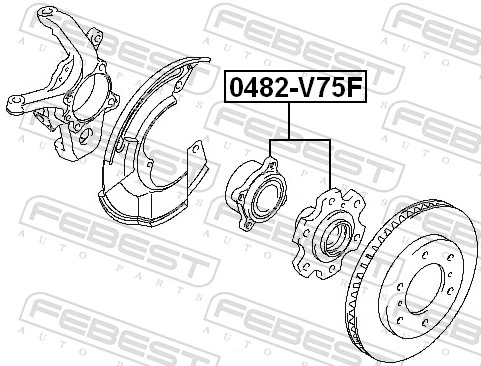 0482V75F Febest Ступица колеса передняя