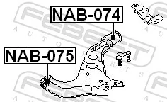 NAB074 Febest Сайлентблок нижнего переднего рычага