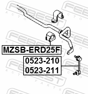 MZSBERD25F Febest Разрезная втулка стабилизатора