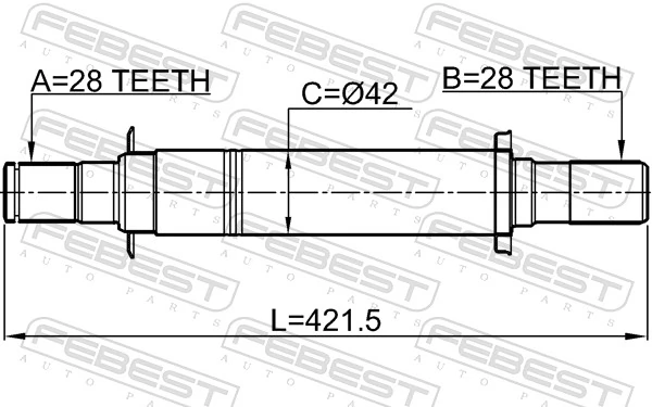 1212CM10AT2WD Febest Приводной вал промежуточный