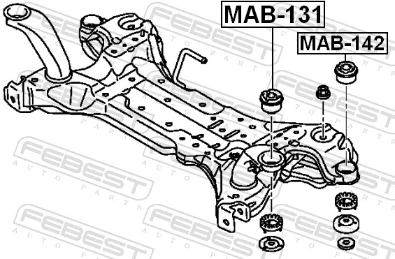 MAB142 Febest Сайлентблоки передней балки