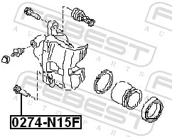 0274N15F Febest Направляющая тормозного суппорта