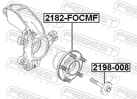 2198008 Febest Болт крепления ступицы