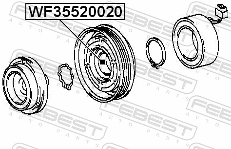 WF35520020 Febest Подшипник муфты компрессора кондиционера