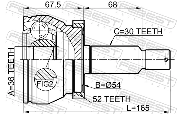 1210CMATA52 Febest Наружная граната